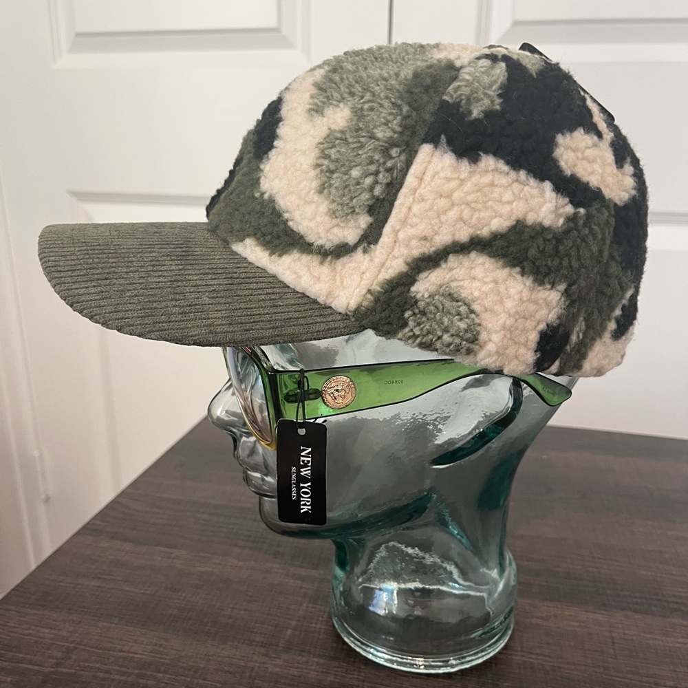 Camouflage Print Hat with Army Green Brim